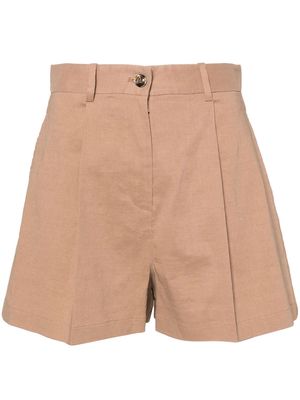 PINKO tailored linen-blend shorts - Brown