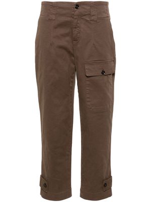 PINKO tapered-leg gabardine trousers - Brown