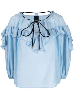 PINKO tied-neck ruffled blouse - Blue