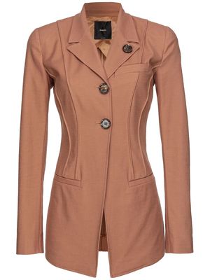 PINKO topstitch single-breasted blazer - Brown