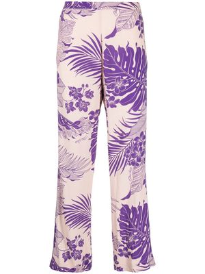 PINKO tropical-print trousers - Purple