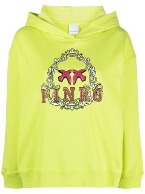 PINKO Vintage Frame-print cotton hoodie - Green