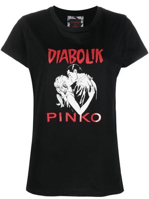 PINKO x Diabolik graphic-print T-shirt - Black