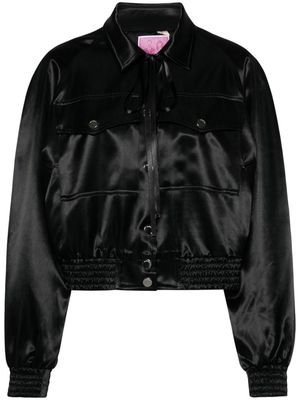 PINKO x Patrick McDowell satin bomber jacket - Black