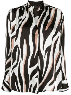 PINKO zebra-print long-sleeve blouse - White