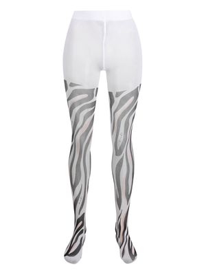 PINKO zebra-print stretch-cotton stockings - White