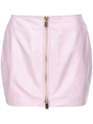 PINKO zip-fastening leather miniskirt