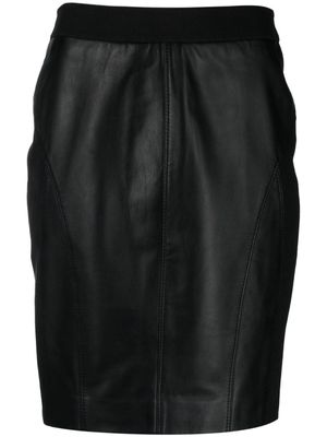 PINKO zip-fastening leather skirt - Black