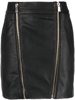 PINKO zip-up leather miniskirt - Black