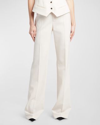 Pintuck Flare Trousers