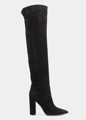 Piper Crystal Suede Over-The-Knee Boots