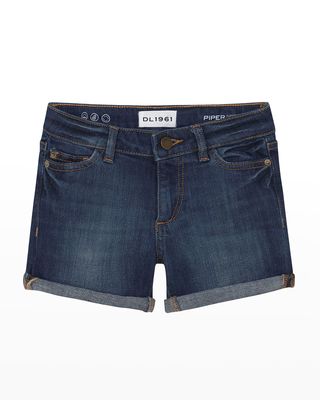 Piper Cuffed Denim Shorts, Size 7-16
