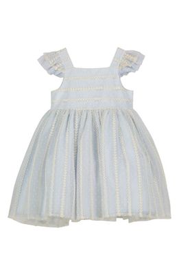 Pippa & Julie Embroidered Tulle Dress in Light Blue/Ivory