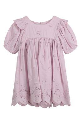 Pippa & Julie Kids' Eyelet Short Sleeve Dress in Lilac