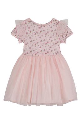 Pippa & Julie Kids' Floral Ruffle Fit & Flare Dress in Blush
