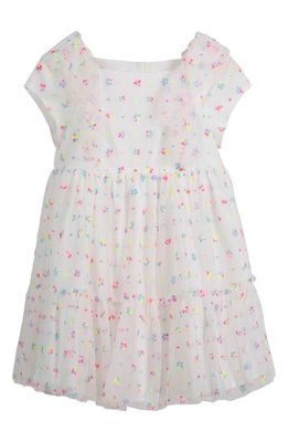 Pippa & Julie Kids' Floral Short Sleeve Dress in White/Multi
