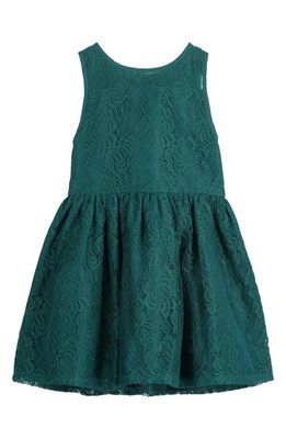 Pippa & Julie Kids' Lace Illusion Fit & Flare Dress in Green