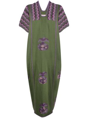 Pippa Holt embroidered-motif midi kaftan dress - Purple