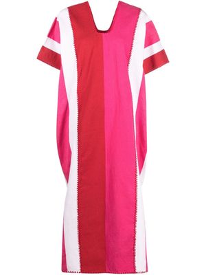 Pippa Holt striped cotton midi dress - Pink