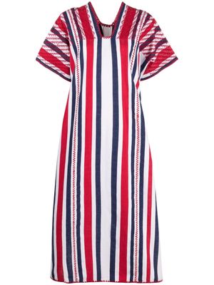 Pippa Holt striped cotton midi dress - White