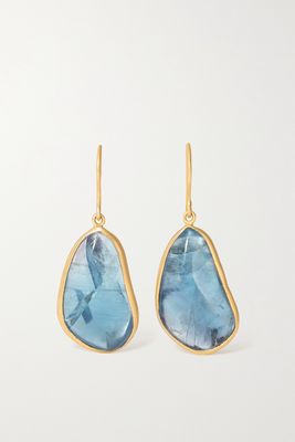 Pippa Small - 18-karat Gold Apatite Earrings - Blue