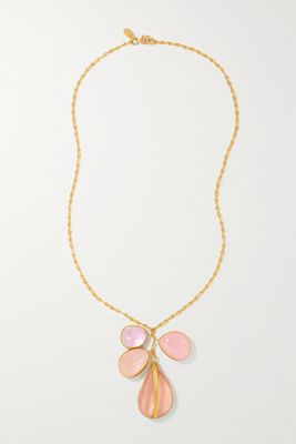 Pippa Small - 18-karat Gold Multi-stone Necklace - Orange