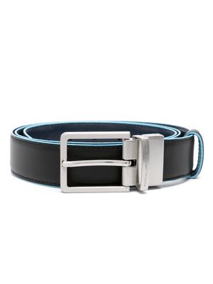 PIQUADRO leather buckle belt - Black