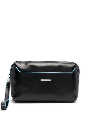 PIQUADRO leather zip-fastening clutch bag - Black