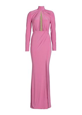 Pisces Draped Jersey Cut-Out Gown