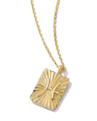 Pisces Zodiac Pendant Necklace in 18k Gold