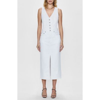 Pistola Alex Sleeveless Denim Midi Dress in Le Blanc 