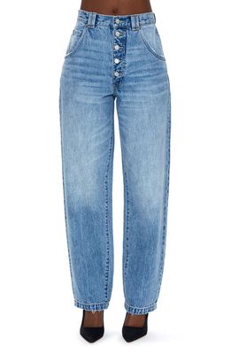 Pistola Ezra Exposed Button High Waist Balloon Jeans in Skylark