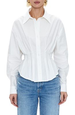 Pistola Julie Cinch Waist Stretch Cotton Shirt in Le Blanc