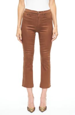 Pistola Lennon High Waist Ankle Bootcut Jeans in Coated Cognac