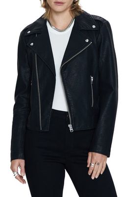 Pistola Nicolette Faux Leather Moto Jacket in Noir