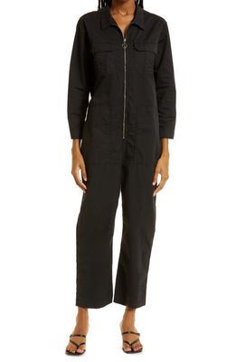 Pistola Olivia Long Sleeve Cotton Utility Jumpsuit in Fade To Black