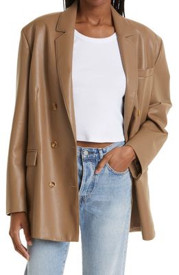 Pistola Roman Oversize Faux Leather Jacket in Taupe