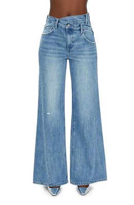 Pistola Ruby Crossover Waist Wide Leg Jeans in Bell Vintage