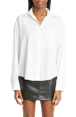 Pistola Sloane Colorblock High-Low Stretch Cotton Shirt in Le Blanc