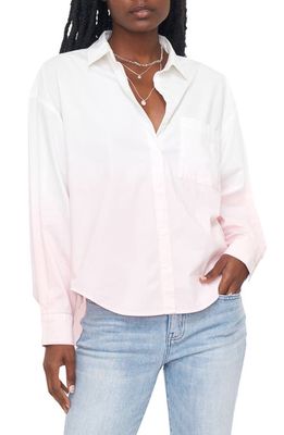 Pistola Sloane Oversize High-Low Button-Up Shirt in Rose Dip Dye