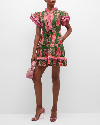 Pitambari Tiered Ruffle-Trim Mini Dress