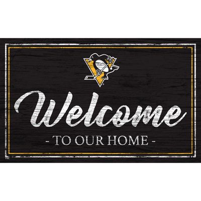 Pittsburgh Penguins 11" x 19" Personalized Team Color Welcome Sign