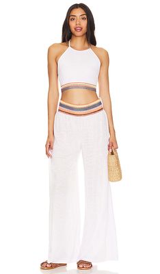 Pitusa x REVOLVE Halter Top and Pant Set in White