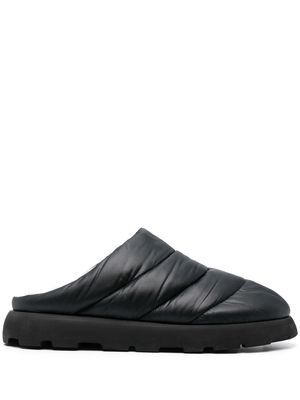 PIUMESTUDIO round-toe padded slippers - Black