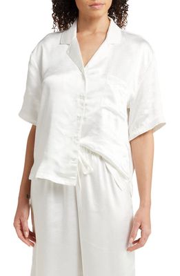 PJ Salvage Aloe Infused Bridal Pajama Shirt in White