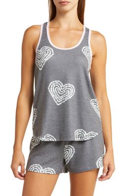 PJ Salvage Bless Heart Peachy Short Pajamas in Heather Charcoal