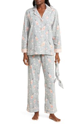 PJ Salvage Cotton Flannel Pajamas in Light Grey