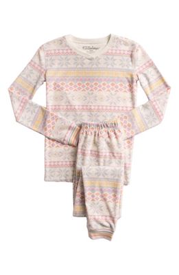 PJ Salvage Kids' Fitted Two-Piece Pajamas in Pastel Pink