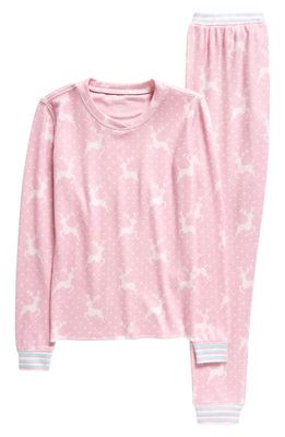 PJ Salvage Kids' Print Fitted Two-Piece Pajamas in Bubblegum