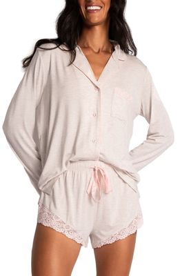 PJ Salvage Love Lace Short Pajamas in Oatmeal